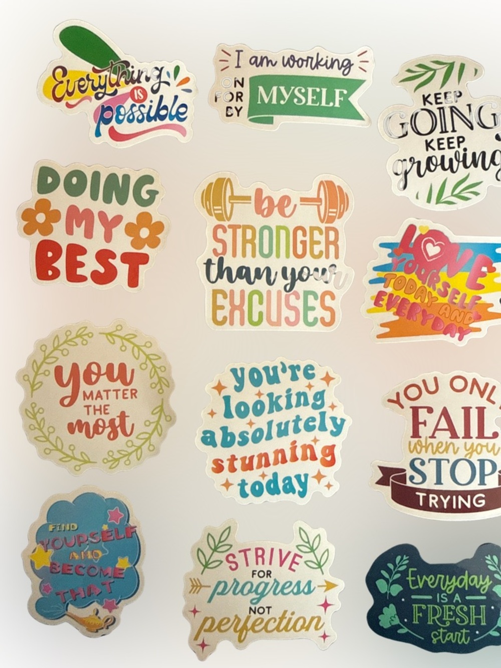 Motivational Vinyl Sticker Decals Bundle 20 STICKERS TOTAL - Picture 2 of 5